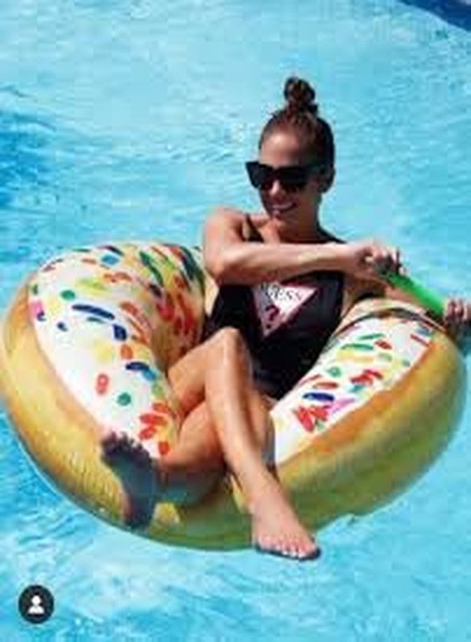 KidsZeeNie® Heart Shape Inflatable Swimming Pool| Photo-Realistic Sprinkle Donut Heart Tube Float| Lightweight PVC Swim Ring for Beach, Water Park & Summer Party Fun | Cute Adult & Kids Floater - Image 5
